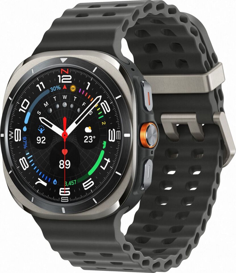 Samsung Galaxy Watch Ultra 47mm Серебристый Титан с Черным Ремешком LTE 2025