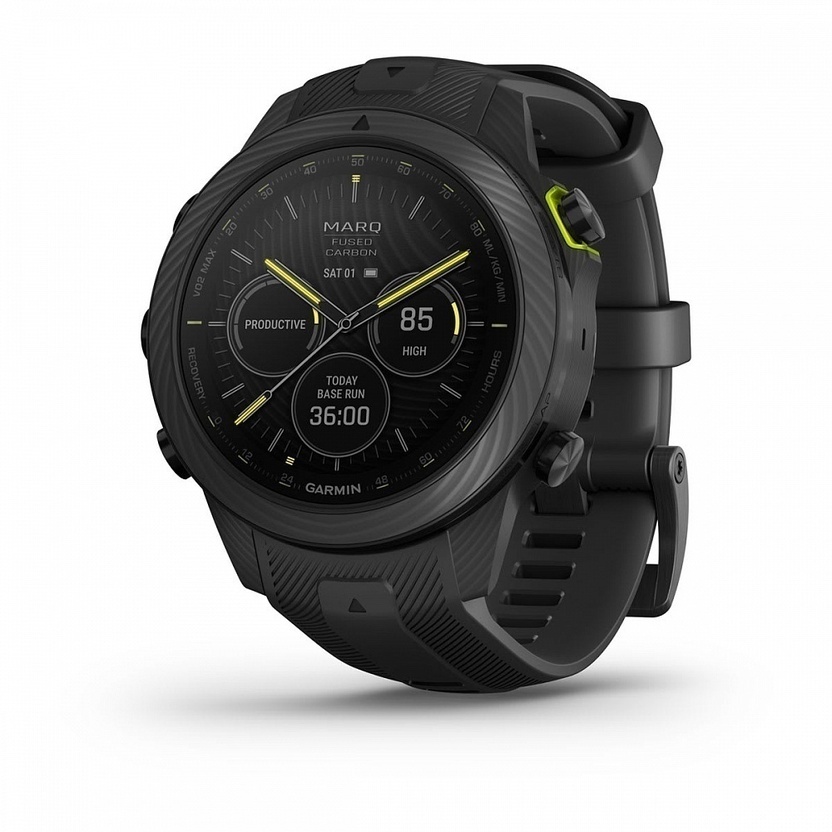 Garmin MARQ Athlete Gen 2 Carbon Edition 46mm с Черным Силиконовым Ремешком(010-02722-11)