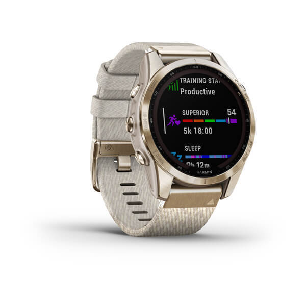 Garmin Fenix 7S Sapphire Solar Титановый Кремовый с Нейлоновый Ремешком (010-02539-39)