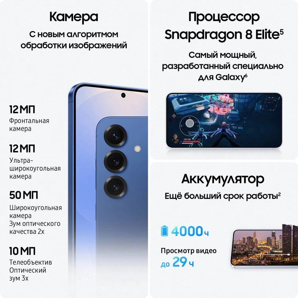 Samsung Galaxy S25 12/256Gb Синий Snapdragon 5G