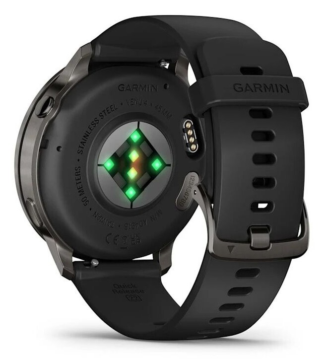 Garmin Venu 4 45mm Темно-Серые с Черным Ремешком (010-03014-00)