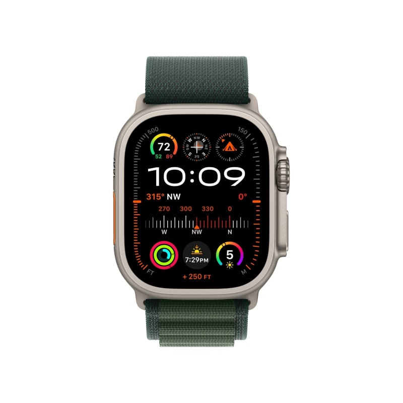 Apple Watch Ultra 2 49mm Бежевый Титан Ремешок S Alpine Зеленого Цвета 2024