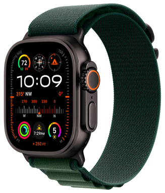 Apple Watch Ultra 2 49 мм Черный Титан Ремешок M Alpine Зеленого Цвета 2024