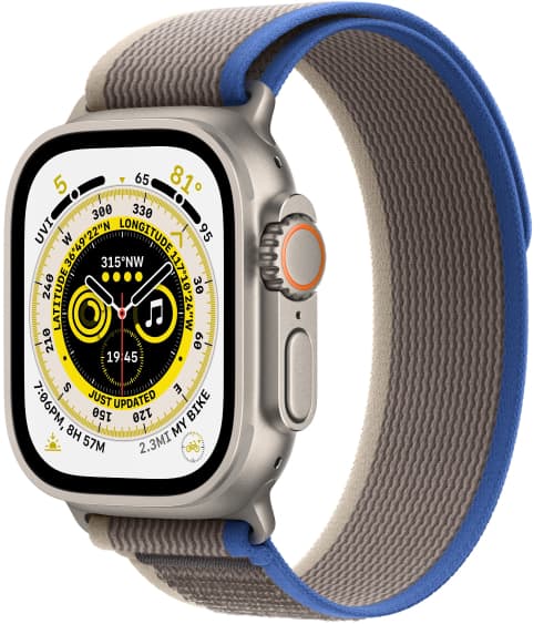 Apple Watch Ultra 49mm GPS   Cellular Титановые Ремешок Trail Синего/Серого Цвета