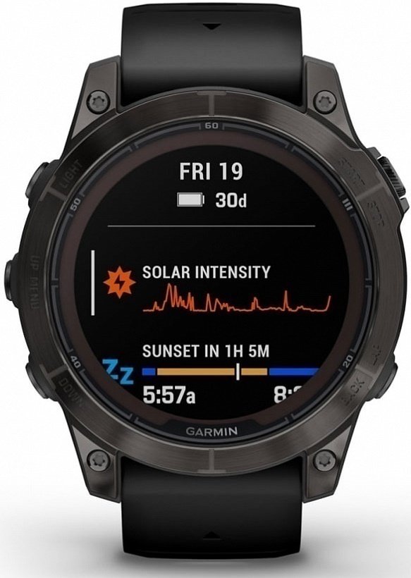 Garmin Fenix 7 Pro Sapphire Solar Титановый Угольно-Серый DLC С Черным Ремешком (010-02777-11)