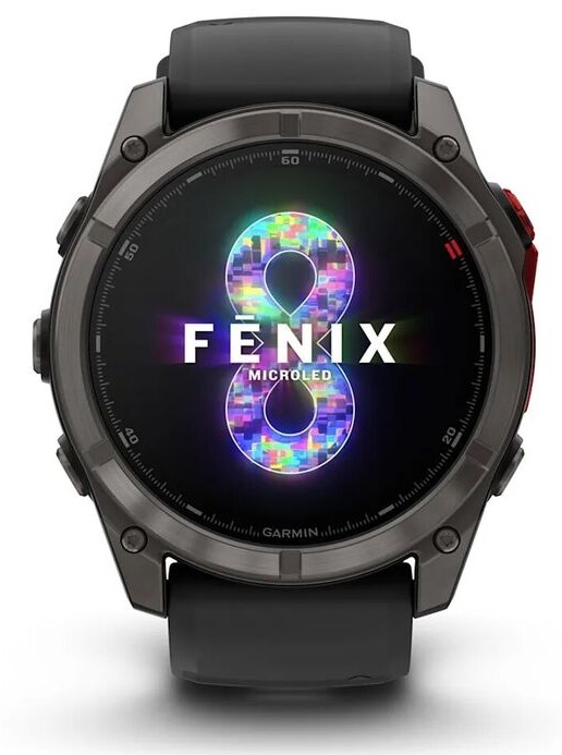 Garmin Fenix 8 Pro 51mm MicroLED Sapphire Lens DLC Титан с Угольно-Серым Ремешком (010-03380-01)