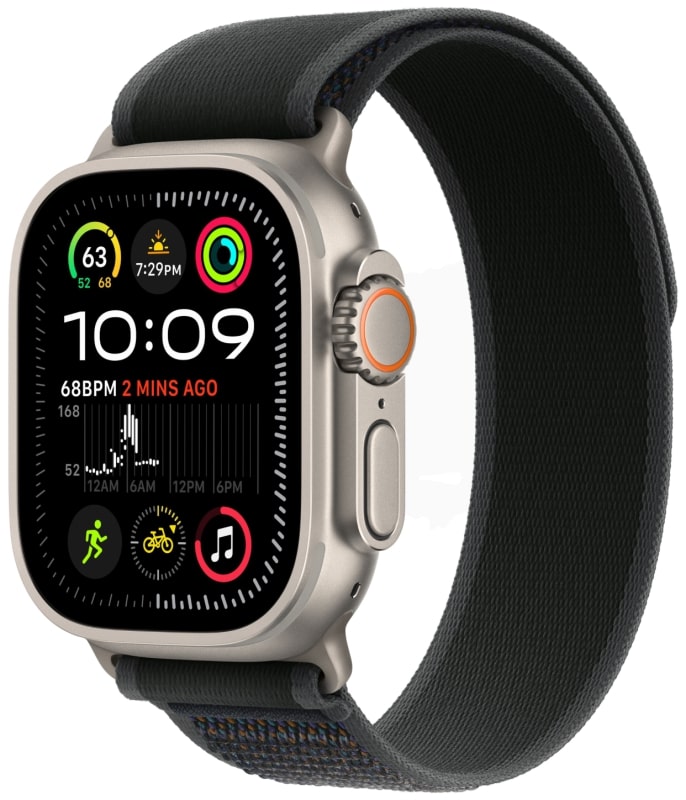 Apple Watch Ultra 2 49mm Бежевый Титан Ремешок S/M Trail Черного Цвета 2024