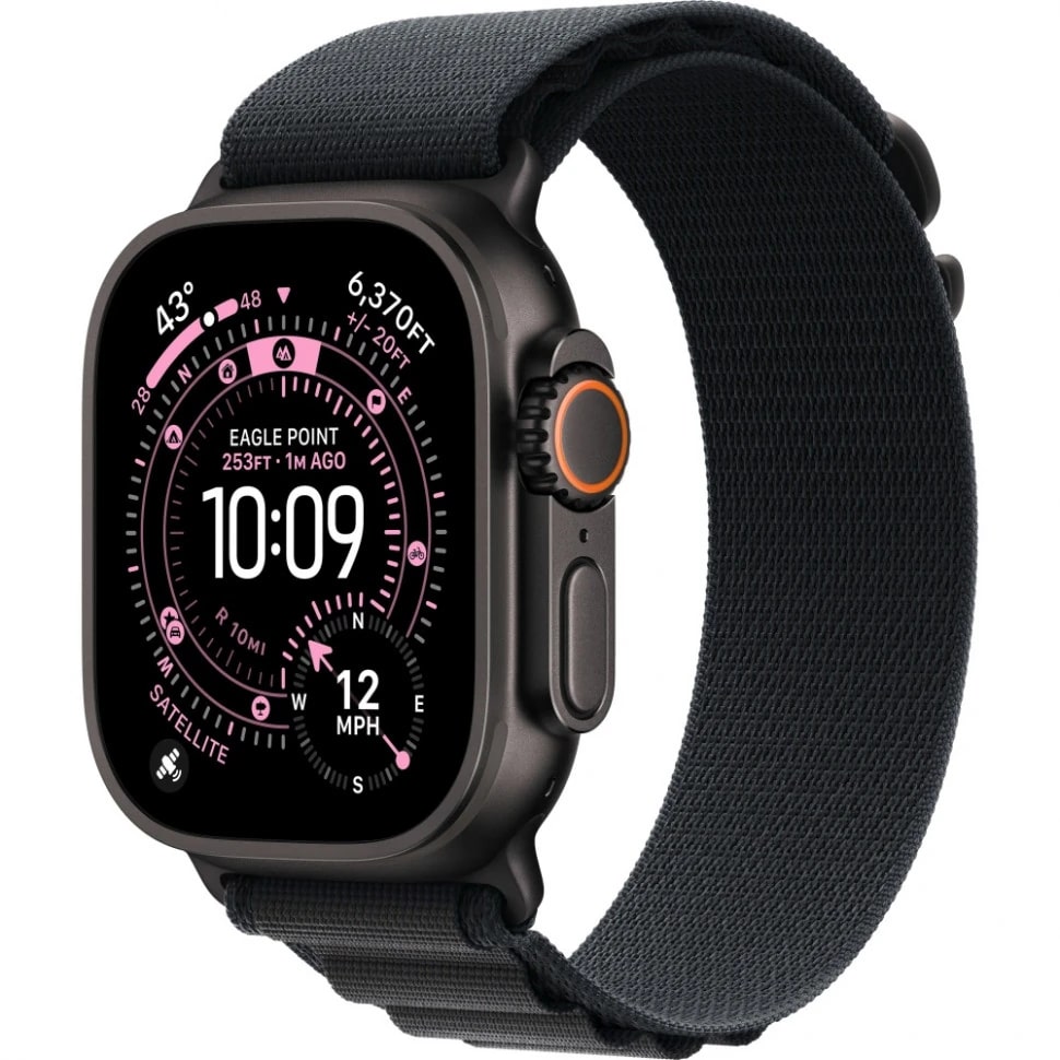 Apple Watch Ultra 3 49mm Черный Титан Ремешок L Alpine Черного Цвета 2025