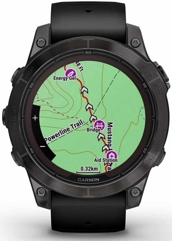 Garmin Fenix 7 Pro Sapphire Solar Титановый Угольно-Серый DLC С Черным Ремешком (010-02777-11)