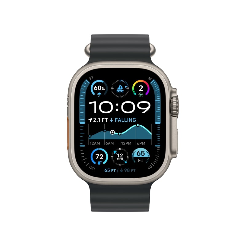 Apple Watch Ultra 2 49mm Бежевый Титан Ремешок Ocean Черного Цвета 2024