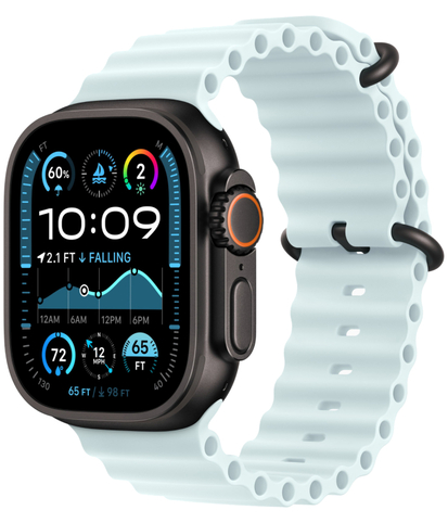 Apple Watch Ultra 2 49mm Черный Титан Ремешок Ocean Ледяного-Синего Цвета 2024