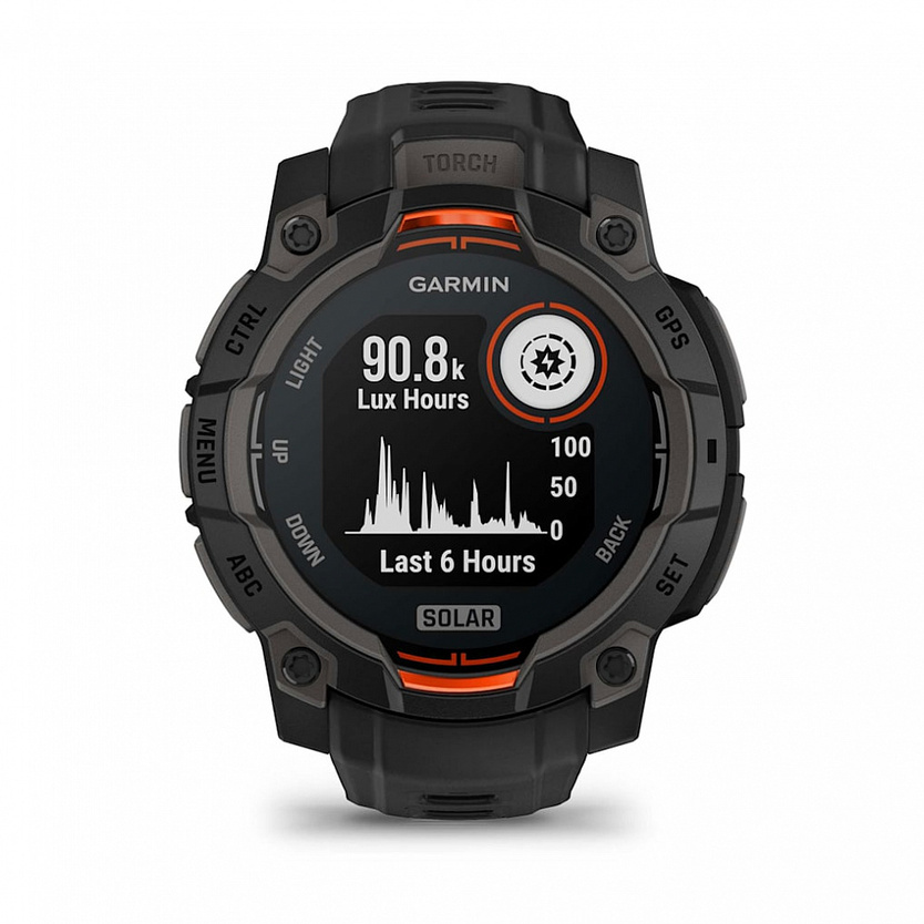 Garmin Instinct 3 45mm Solar Черные с Черным Силиконовым Ремешком (010-02934-00)