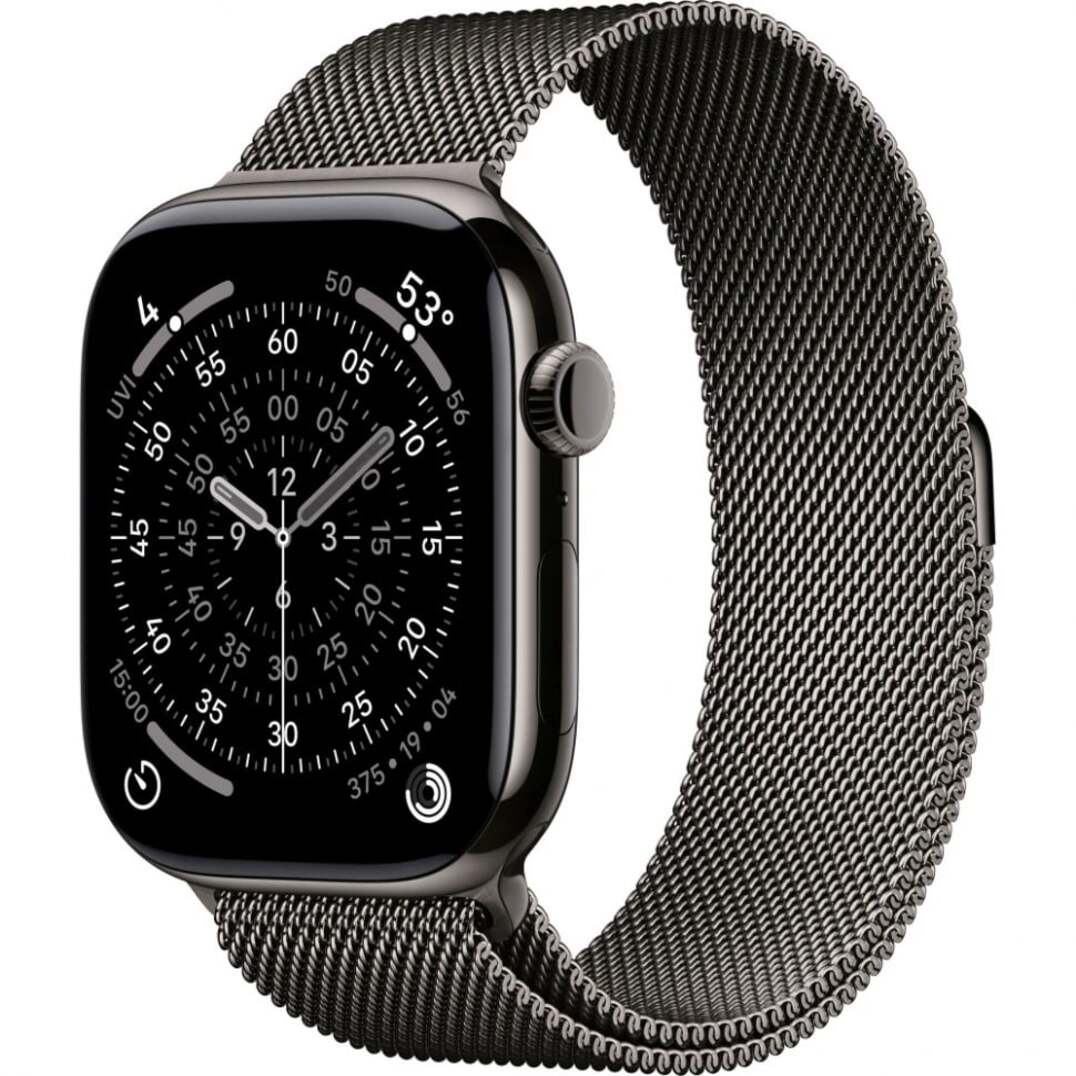 Apple Watch 11 42mm Титан Графитовые Ремешок Milanese Графитового Цвета