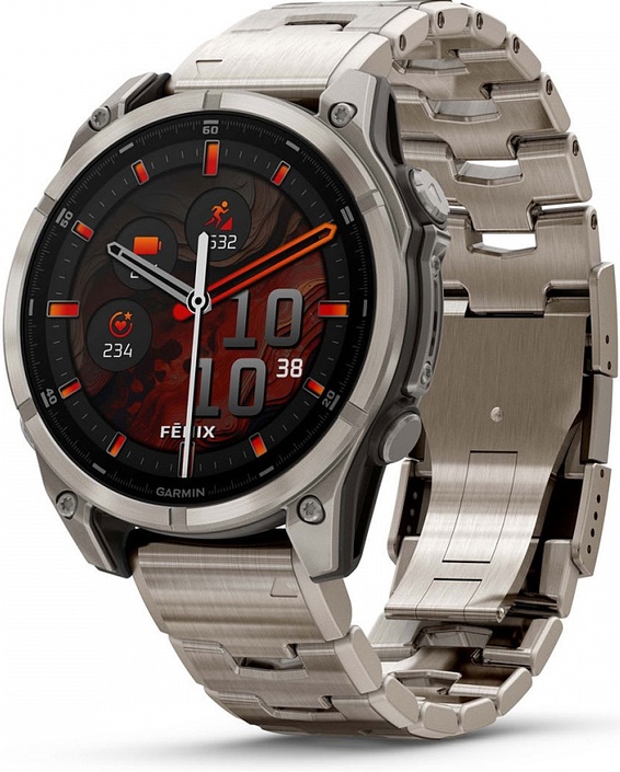 Garmin Fenix 8 Sapphire 47mm Титан Светло-Серые с Титановым Ремешком (010-02904-40) 
