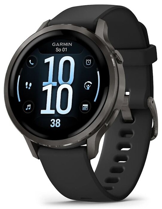 Garmin Venu 4 41mm Темно-Серые с Черным Ремешком (010-03013-02)