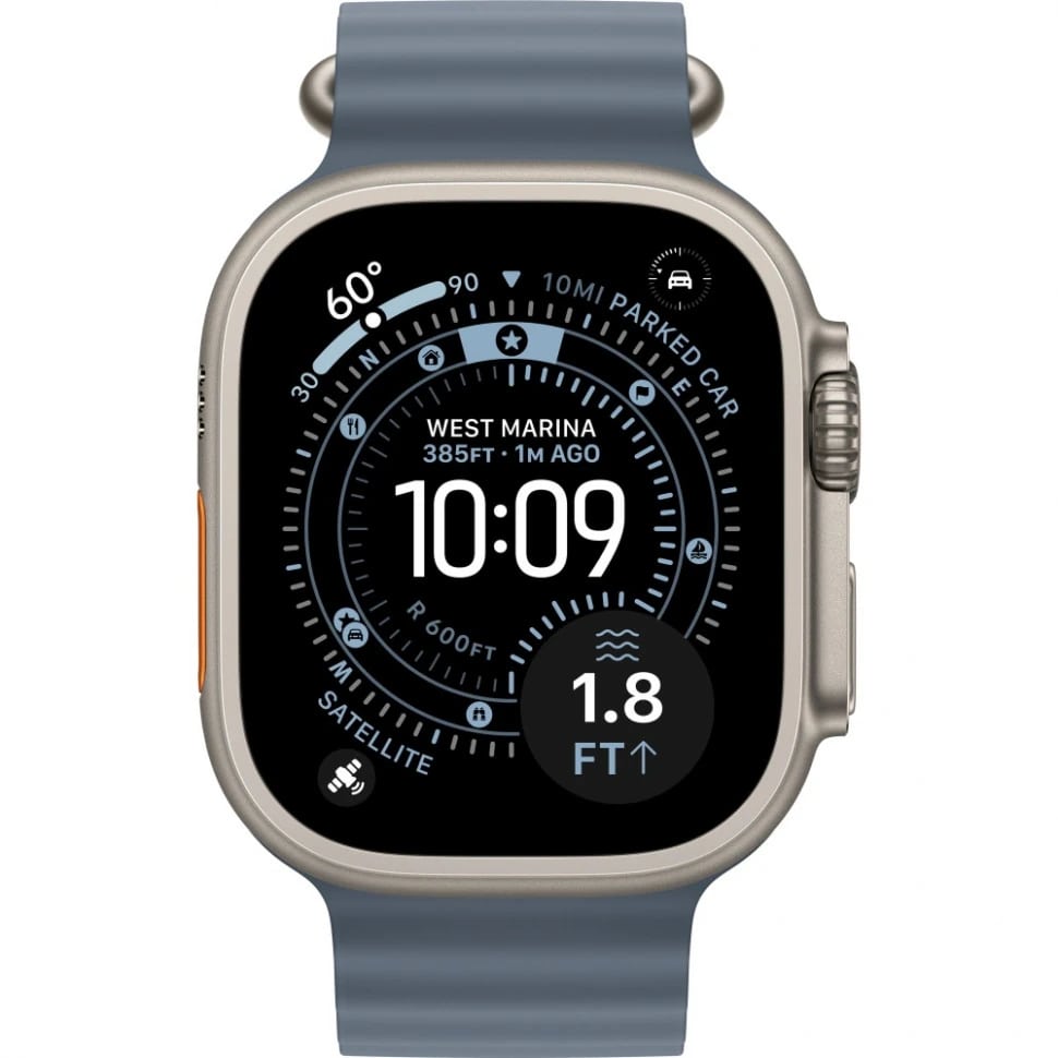 Apple Watch Ultra 3 49mm Бежевый Титан Ремешок Ocean Синего Цвета 2025
