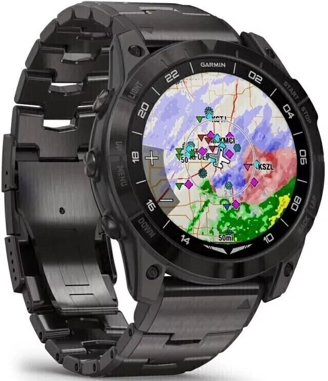 Garmin D2 Mach 1 Pro Aviator 51mm Титан DLC Carbon Серый С Титановым Ремешком (010-02804-81)