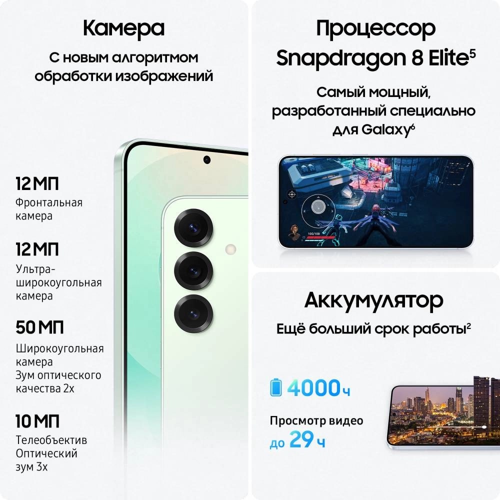 Samsung Galaxy S25 12/128Gb Мятный Snapdragon 5G