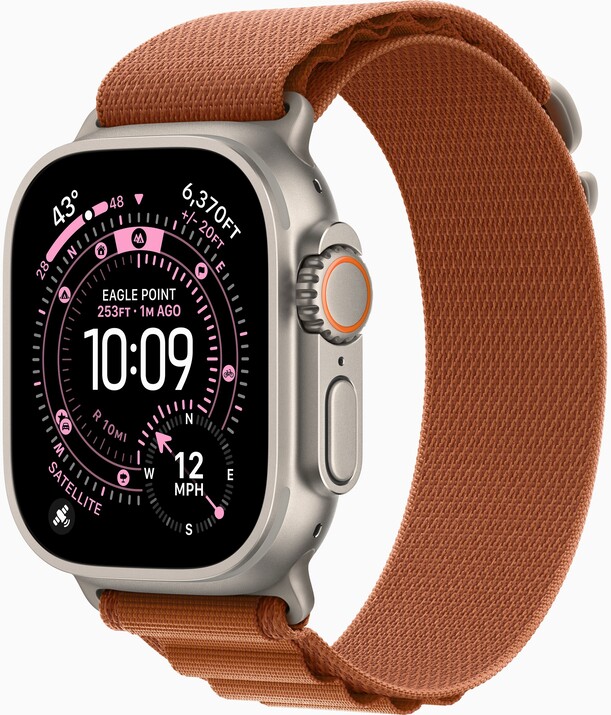 Apple Watch Ultra 3 49mm Бежевый Титан Ремешок S Alpine Коричневого Цвета 2025