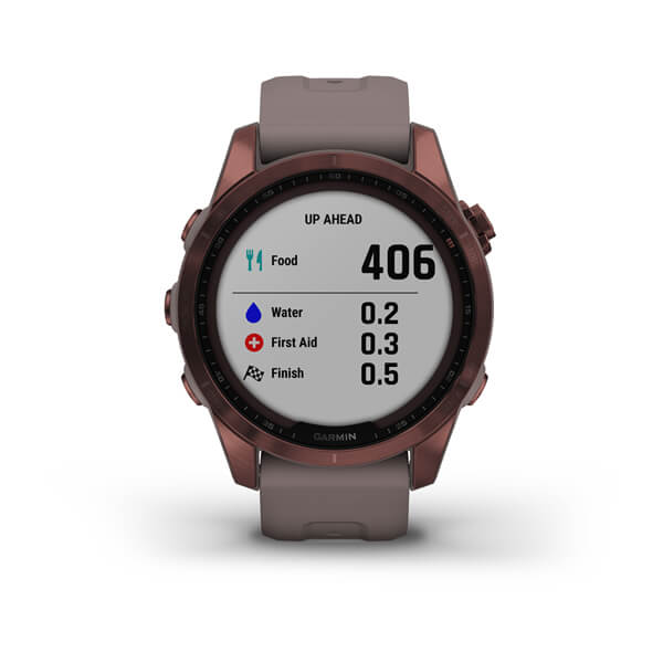Garmin Fenix 7S Sapphire Solar Титановый Темно-Бронзовый с Сланцево-Серым Ремешком (010-02539-29)