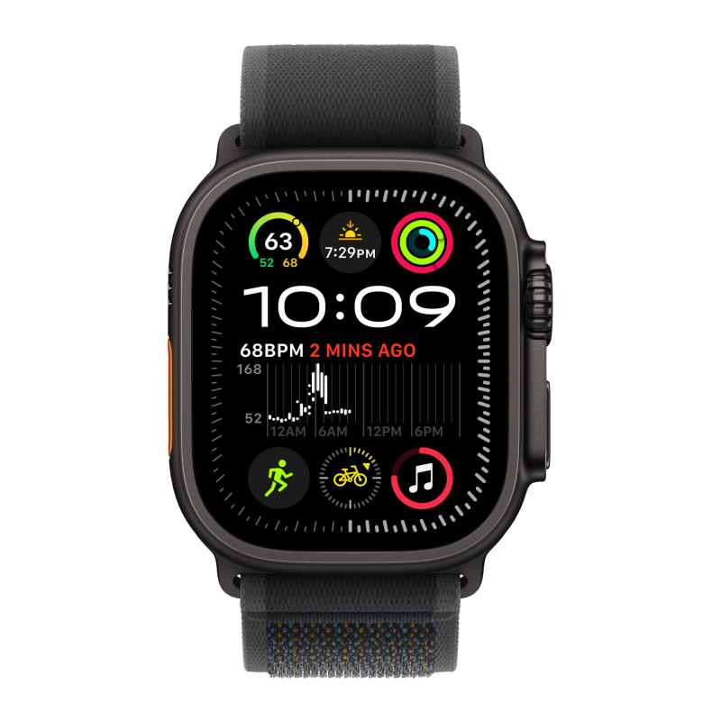 Apple Watch Ultra 2 49mm Черный Титан Ремешок S/M Trail Черного Цвета 2024