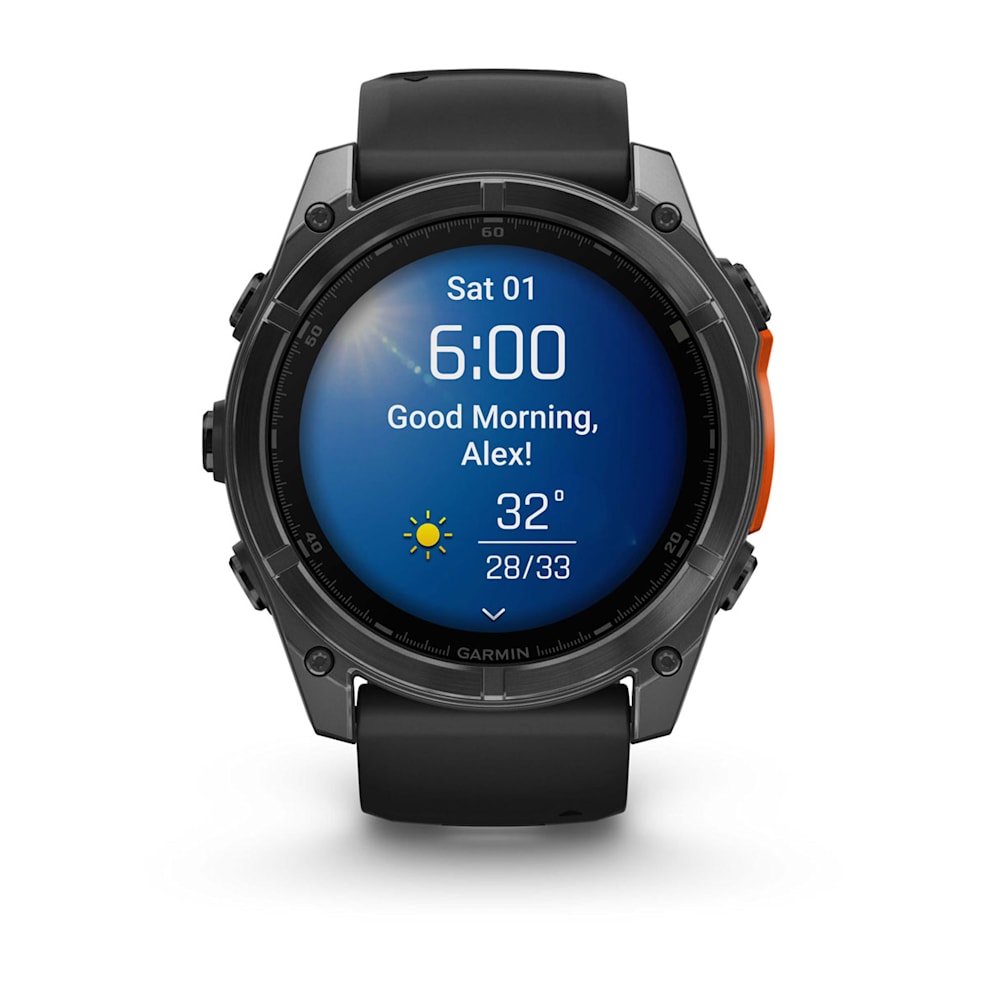 Garmin Fenix 8 51mm Серый с Черным Силиконовым Ремешком (010-02905-00)