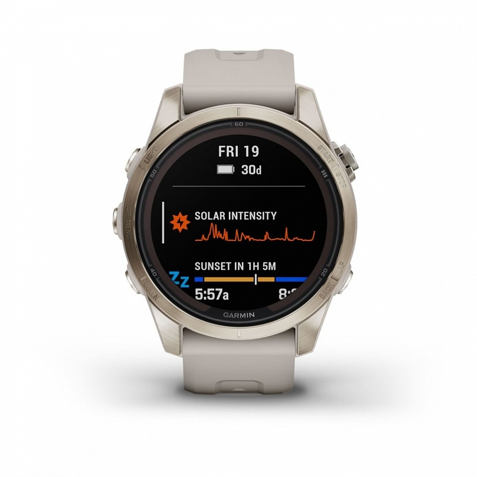Garmin Fenix 7S Pro Sapphire Solar Золотистые со Светло Песочным Ремешком (010-02776-15) 
