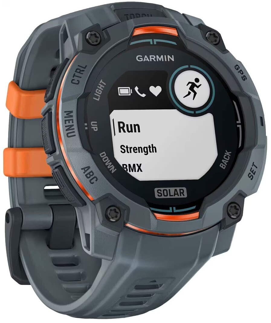 Garmin Instinct 3 45mm Solar Серо-Синие с Серо-Синим Силиконовым Ремешком (010-02934-01)