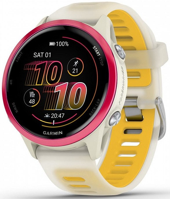 Garmin Forerunner 570 42 мм Малиновый Безель с Ремешком Цвета Слоновой Кости и Манго (010-02970-02)