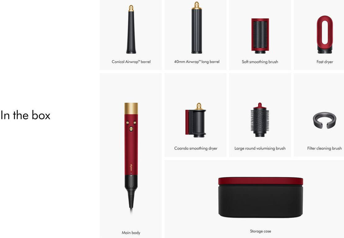 Стайлер Dyson AirWrap HS08 Long Красный Бархат/Золото с Кейсом