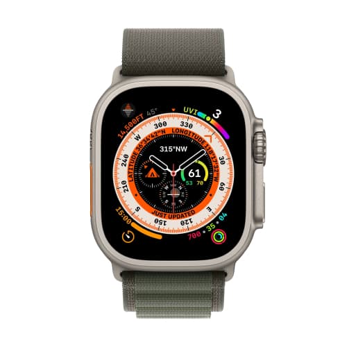Apple Watch Ultra 49mm GPS   Cellular Титановые Ремешок Alpine Зеленого Цвета