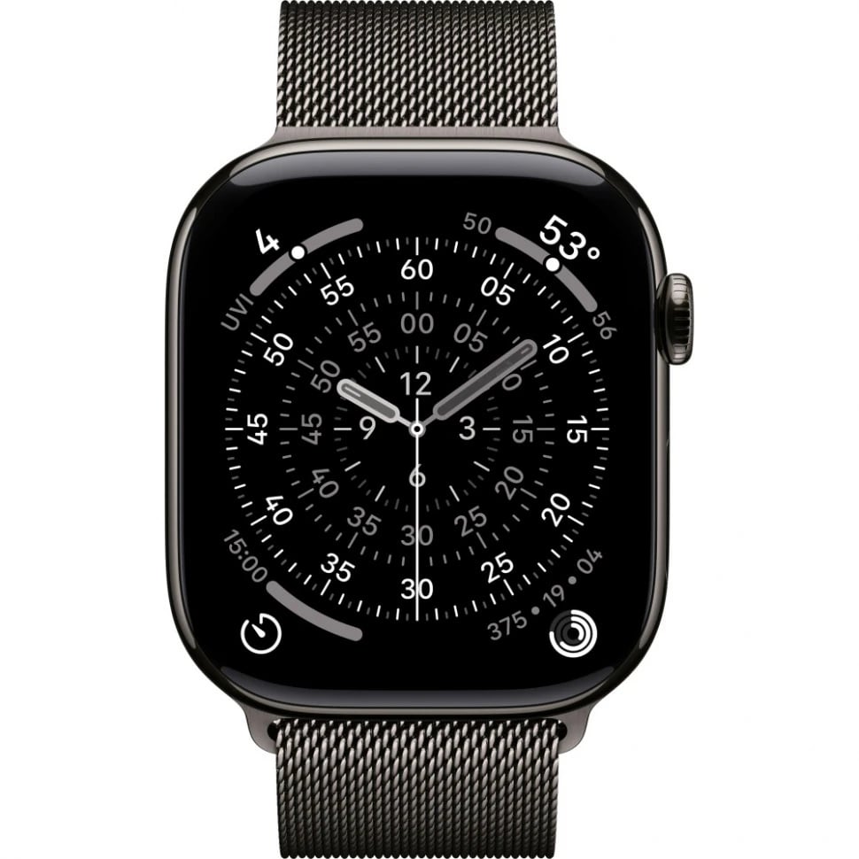 Apple Watch 11 42mm Титан Графитовые Ремешок Milanese Графитового Цвета