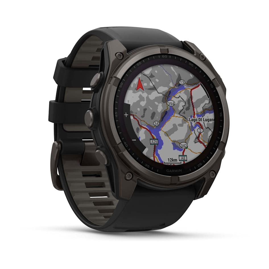 Garmin Fenix 8 Sapphire Solar 51mm Титан Угольно-Серый DLC с Черным Ремешком (010-02907-11)