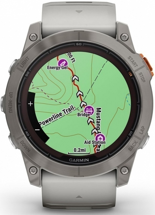 Garmin Fenix 7 Pro Sapphire Solar Титановый Корпус С Дымчато-Серым Оранжевым Ремешком (010-02778-15)